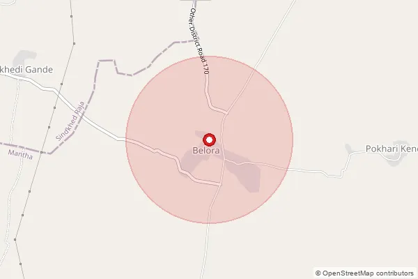 Map showing approximate area covered by Pincode 431501 — Amba B.O, Jalna