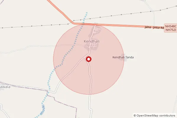 Map showing approximate area covered by Pincode 431504 — Idoli B.O, Jalna