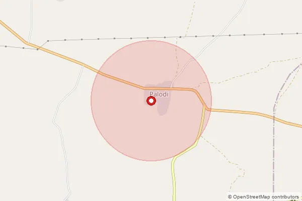 Map showing approximate area covered by Pincode 431505 — Karanji B.O, Parbhani