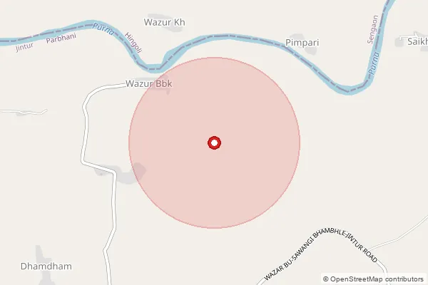 Map showing approximate area covered by Pincode 431510 — Ambarwadi B.O, Parbhani