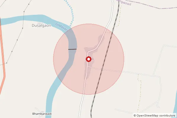Map showing approximate area covered by Pincode 431514 — Harangul B.O, Parbhani