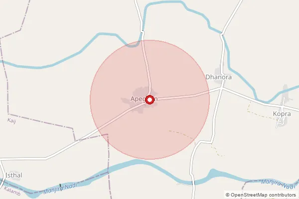 Map showing approximate area covered by Pincode 431517 — Dighol Amba B.O, Beed