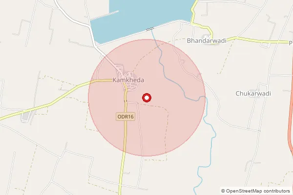 Map showing approximate area covered by Pincode 431522 — Bittergaon B.O, Latur