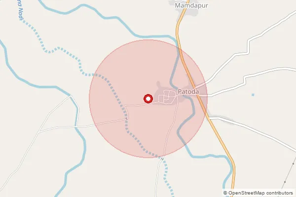 Map showing approximate area covered by Pincode 431523 — Dhanora  Bo, Beed