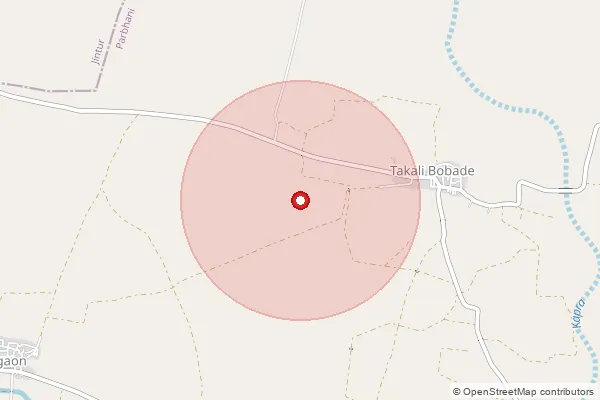 Map showing approximate area covered by Pincode 431540 — Bobde Takli B.O, Parbhani