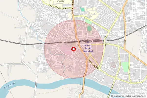 Map showing approximate area covered by Pincode 431601 — Nanded H.O, Nanded