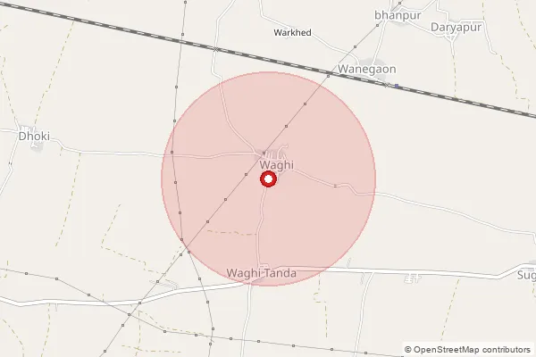 Map showing approximate area covered by Pincode 431602 — Kakandi B.O, Nanded