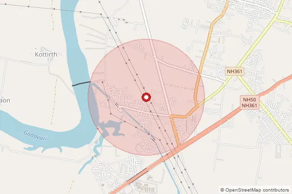 Map showing approximate area covered by Pincode 431606 — Wadepuri B.O, Nanded