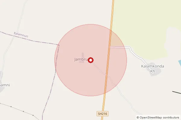 Map showing approximate area covered by Pincode 431702 — Khanapur Chitta B.O, Hingoli