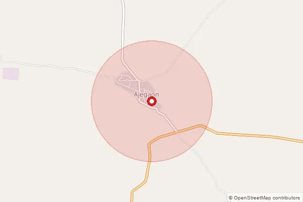 Map showing approximate area covered by Pincode 431703 — Jawala Bk B.O, Hingoli