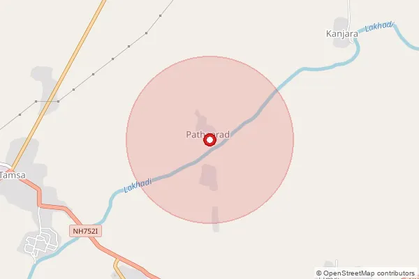 Map showing approximate area covered by Pincode 431713 — Kandli B.O, Nanded