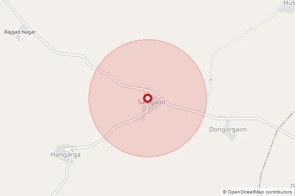 Map showing approximate area covered by Pincode 431722 — Manjram B.O, Nanded