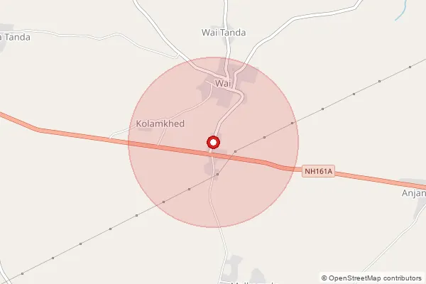 Map showing approximate area covered by Pincode 431724 — Wai Bazar So, Nanded