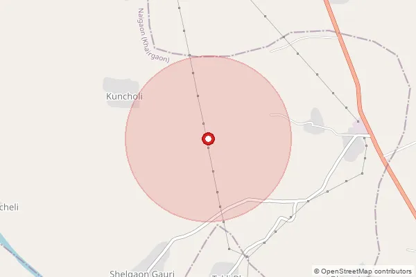 Map showing approximate area covered by Pincode 431736 — Alandi B.O, Nanded