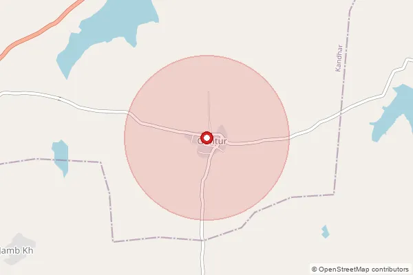 Map showing approximate area covered by Pincode 431742 — Digras B.O, Nanded