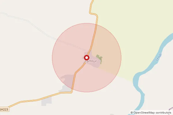 Map showing approximate area covered by Pincode 431743 — Koli B.O, Nanded