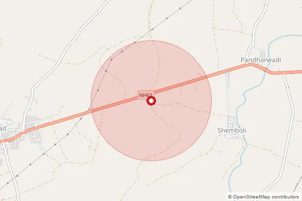 Map showing approximate area covered by Pincode 431745 — Barasgaon B.O, Nanded