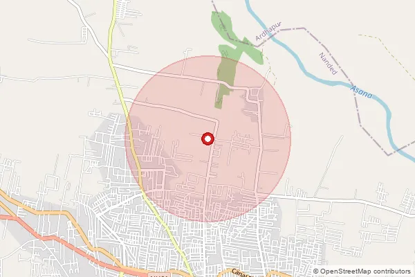 Map showing approximate area covered by Pincode 431750 — Kamtha B.O, Nanded