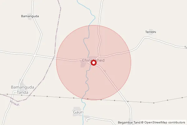 Map showing approximate area covered by Pincode 431805 — Daheli B.O, Nanded