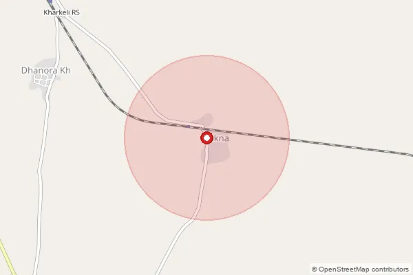 Map showing approximate area covered by Pincode 431808 — Dhanora B.O, Nanded