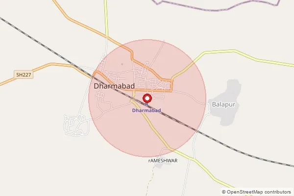 Map showing approximate area covered by Pincode 431809 — Dugaon B.O, Nanded