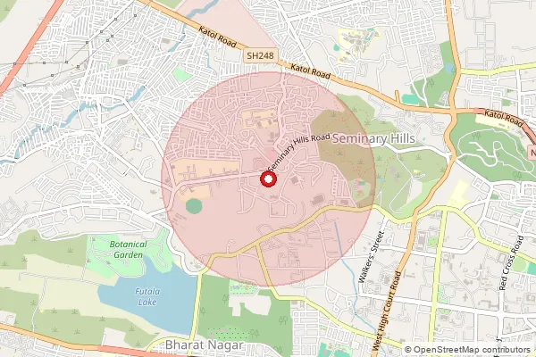 Map showing approximate area covered by Pincode 440006 — Seminary Hills S.O, Nagpur