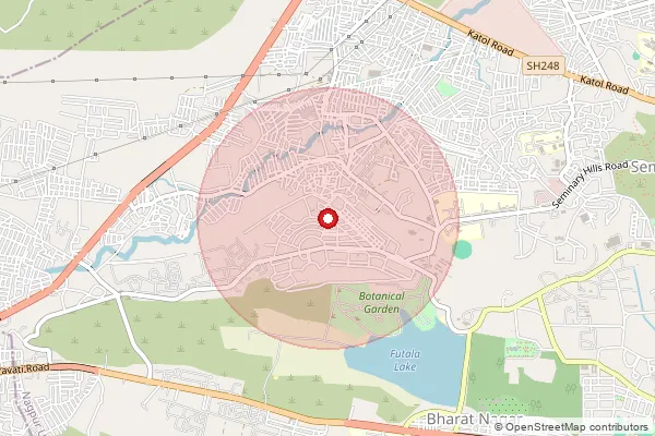 Map showing approximate area covered by Pincode 440007 — Vayusena Nagar S.O, Nagpur