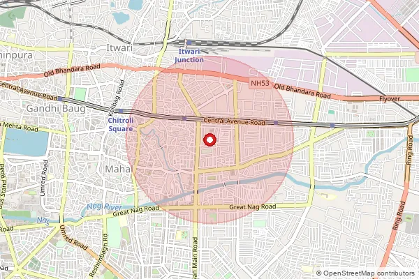 Map showing approximate area covered by Pincode 440008 — Bagadganj S.O, Nagpur