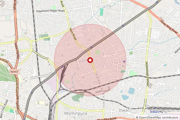 Map showing approximate area covered by Pincode 440017 — Dr.Ambedkar Marg S.O, Nagpur