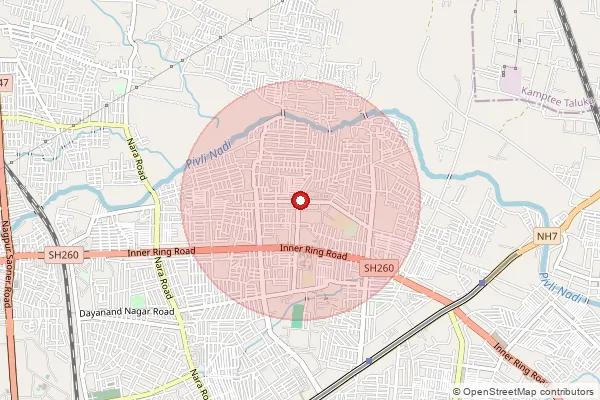 Map showing approximate area covered by Pincode 440026 — Uppalwadi S.O, Nagpur