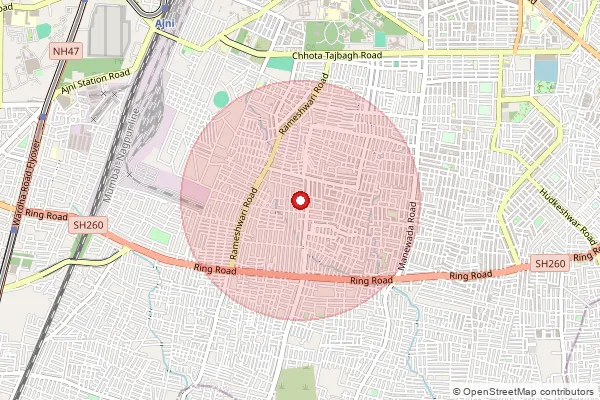 Map showing approximate area covered by Pincode 440027 — Vishwakarma Nagar S.O, Nagpur