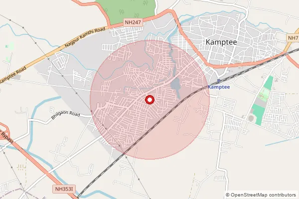 Map showing approximate area covered by Pincode 440029 — Bhilgaon So, Nagpur