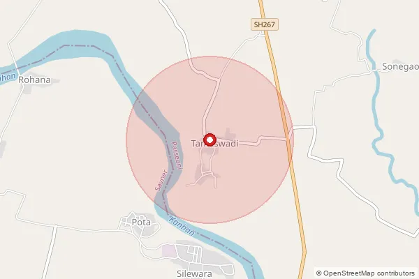 Map showing approximate area covered by Pincode 441102 — Khaperkheda S.O, Nagpur