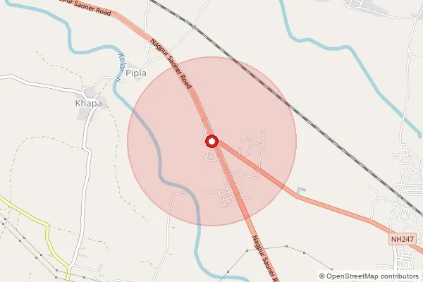 Map showing approximate area covered by Pincode 441113 — Dahegaon Rangari B.O, Nagpur