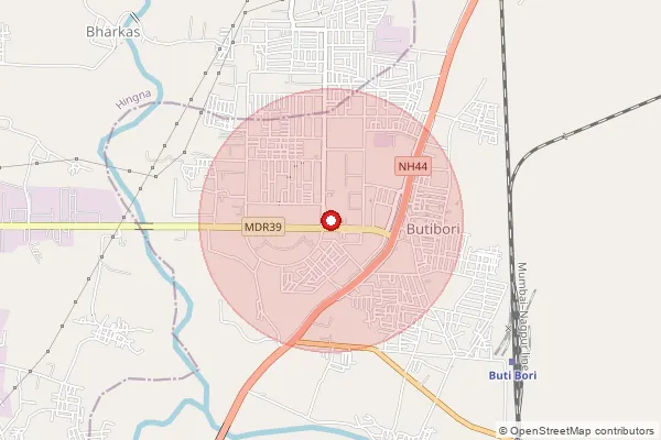Map showing approximate area covered by Pincode 441122 — Salaidhabha B.O, Nagpur