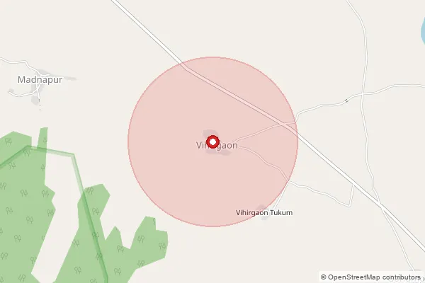 Map showing approximate area covered by Pincode 441207 — Amgaon Buti B.O, Gadchiroli