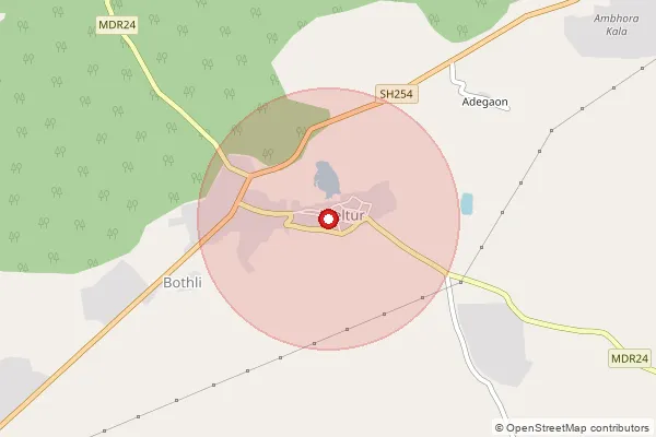 Map showing approximate area covered by Pincode 441210 — Fegad B.O, Nagpur