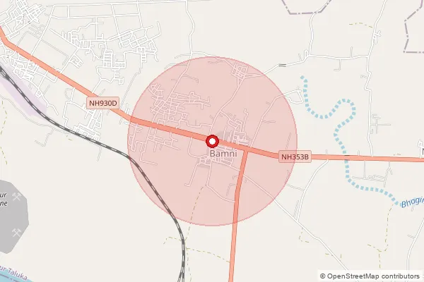 Map showing approximate area covered by Pincode 441217 — Ghati B.O, Gadchiroli