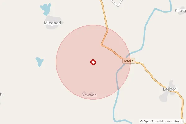 Map showing approximate area covered by Pincode 441223 — Sheoni B.O, Chandrapur