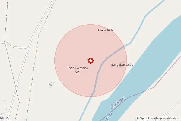 Map showing approximate area covered by Pincode 441226 — Gowardhan B.O, Chandrapur