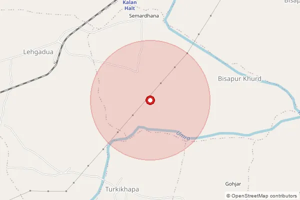 Map showing approximate area covered by Pincode 441302 — Dhawlapur B.O, Nagpur