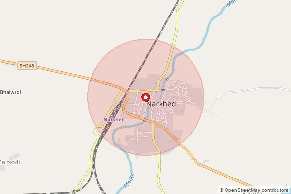 Map showing approximate area covered by Pincode 441304 — Tinkheda B.O, Nagpur