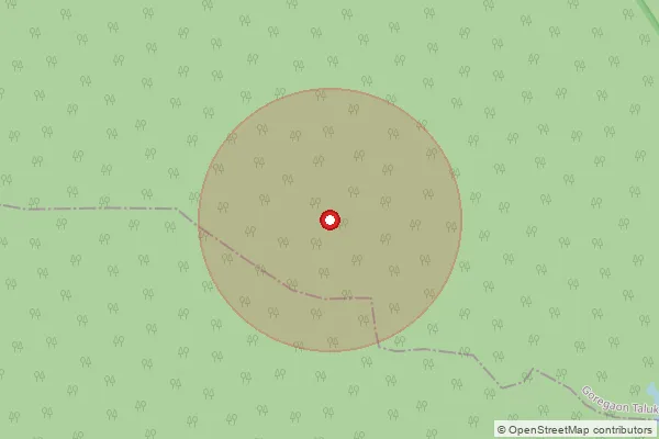 Map showing approximate area covered by Pincode 441801 — Ghoti B.O, Gondia