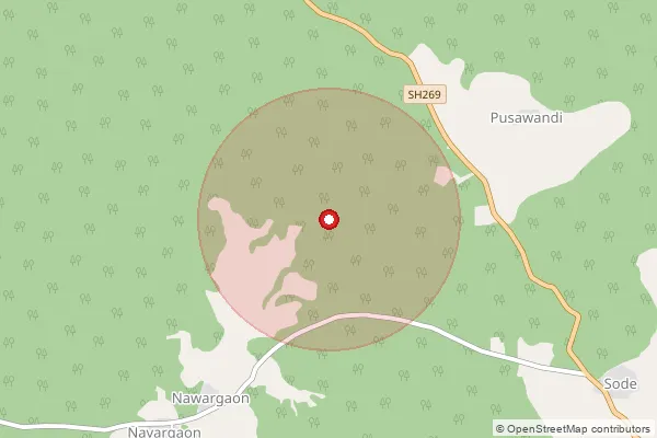 Map showing approximate area covered by Pincode 441806 — Bopabodi B.O, Gondia