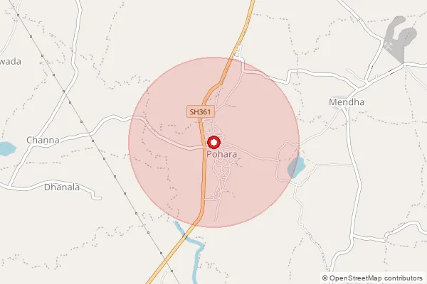 Map showing approximate area covered by Pincode 441809 — Channa B.O, Bhandara