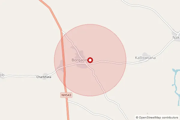 Map showing approximate area covered by Pincode 441901 — Dawki B.O, Gondia