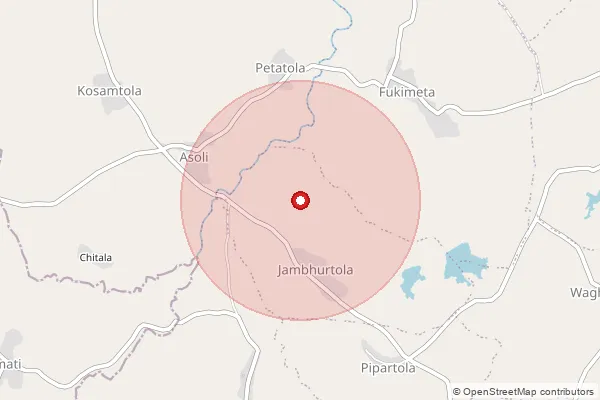 Map showing approximate area covered by Pincode 441902 — Kalimati B.O, Gondia