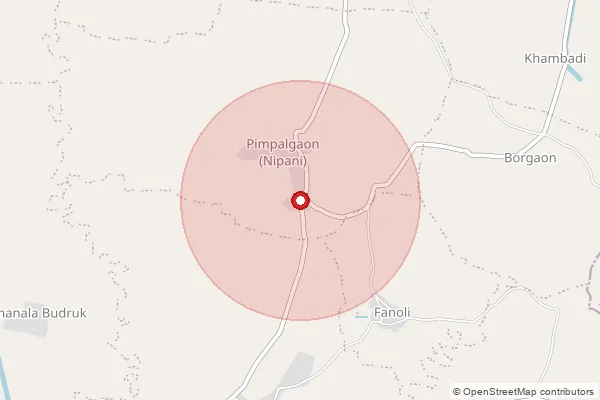 Map showing approximate area covered by Pincode 441903 — Pimpalgaon Nipani B.O, Bhandara