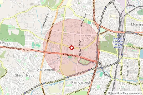 Map showing approximate area covered by Pincode 442203 — Karanja S.O (Wardha), Wardha