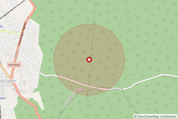 Map showing approximate area covered by Pincode 442403 — Junona B.O, Chandrapur